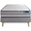 Image de Ensemble 120x200 matelas mémoire de forme sommier kit gris