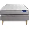 Image de Ensemble 120x200 matelas mémoire de forme sommier kit gris