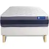 Image de Ensemble 120x200 matelas hybride sommier kit blanc