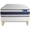 Image de Ensemble 120x200 matelas hybride sommier kit blanc