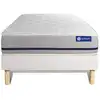 Image de Ensemble 120x200 matelas ressorts ensachés sommier kit blanc