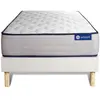 Image de Ensemble 120x200 matelas mémoire de forme sommier kit blanc