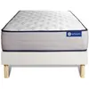 Image de Ensemble 80x190 matelas mémoire de forme sommier kit blanc