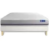 Image de Ensemble 120x190 matelas mémoire de forme sommier kit blanc