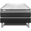 Image de Ensemble 90x200 matelas hybride sommier kit noir