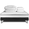 Image de Pack sommier kit matelas mousse hd 180x200 noir oreiller couette