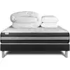 Image de Pack sommier kit matelas hybride 200x200 noir oreiller couette
