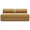 Image de Canapé droit convertible et modulable 3 places en tweed jaune