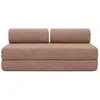 Image de Canapé droit convertible et modulable 3 places en tweed rouge
