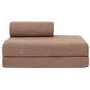 Image de Canapé droit convertible et modulable 2 places en tweed rouge