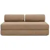 Image de Canapé droit convertible et modulable 3 places en tweed marron