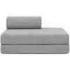 Image de Canapé droit convertible et modulable 2 places en tweed gris