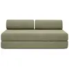 Image de Canapé droit convertible et modulable 3 places en tweed vert