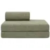 Image de Canapé droit convertible et modulable 2 places en tweed vert