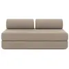 Image de Canapé droit convertible et modulable 3 places en tissu lisse taupe