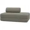 Image de Canapé droit convertible et modulable 2 places en tissu lisse taupe