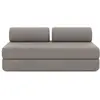 Image de Canapé droit convertible et modulable 3 places en tissu lisse gris