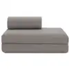 Image de Canapé droit convertible et modulable 2 places en tissu lisse gris
