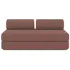 Image de Canapé convertible et modulable 3 places en tissu terracotta