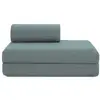 Image de Canapé convertible et modulable 2 places en tissu bleu vert