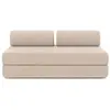Image de Canapé droit convertible et modulable 3 places en tissu lisse beige