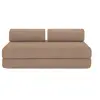 Image de Canapé convertible et modulable 3 places en velours taupe