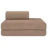 Image de Canapé convertible et modulable 2 places en velours taupe