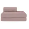 Image de Canapé droit convertible et modulable 2 places en velours côtelé rose