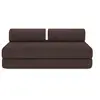 Image de Canapé convertible et modulable 3 places en velours marron