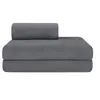 Image de Canapé droit convertible et modulable 2 places en velours côtelé gris