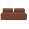 Image de Canapé convertible et modulable 3 places en velours terracotta