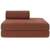 Image de Canapé convertible et modulable 2 places en velours terracotta