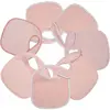 Image de Lot de 7 bavoirs de naissance à velcro roses