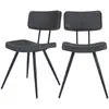 Image de Lot de 2 chaises en cuir synthétique gris / noir