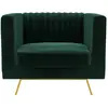 Image de Fauteuil en velours vert foncé