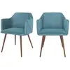 Image de Lot de 2 chaises avec accoudoirs en velours bleu