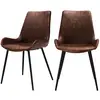 Image de Lot de 2 chaises en cuir synthétique marron