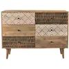 Image de Commode en bois 6 tiroirs à motifs