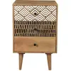 Image de Table de chevet en bois, 3 tiroirs à motifs