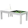 Image de Table de billard convertible blanche tapis vert