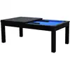 Image de Table de billard convertible noire tapis bleu