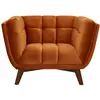 Image de Fauteuil en velours orange curcuma