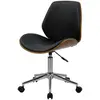 Image de Chaise de bureau pivotante en bois en pu noir