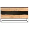 Image de Buffet 3 portes en bois d'acacia et métal noir