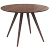 Image de Table ronde 4 personnes en bois foncé finition noyer d105 cm