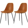 Image de Lot de 2 chaises en cuir synthétique camel