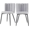 Image de Lot de 2 chaises en tissu gris et pieds en métal noir