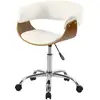 Image de Chaise de bureau pivotante en bois et pu blanc