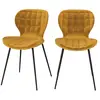 Image de Lot de 2 chaises en velours jaune curry