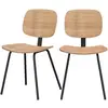 Image de Lot de 2 chaises en bois plaqué frêne et pieds en métal